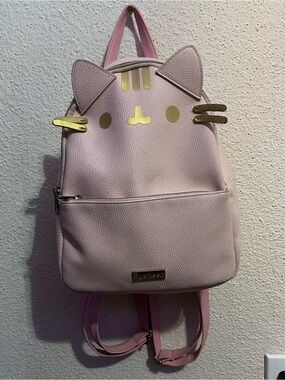 Pusheen Pink Mini Backpack with Gold Accents
